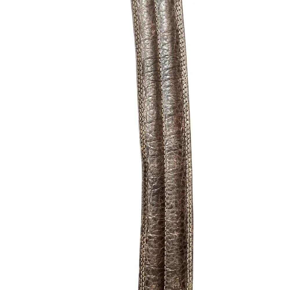 Aniline Kipskin Shoulders Mens Dark Brown Torino Leather Belt Size 40‎